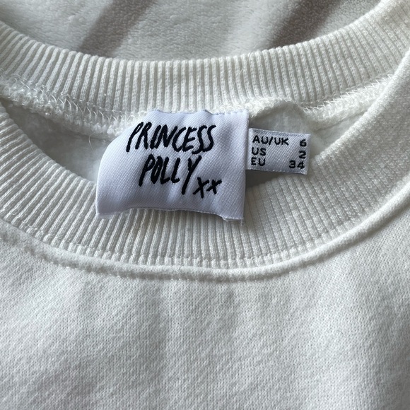 EUC, Princess Polly Women’s Oversized Soft Fleece Crewneck Sweater Peace Size 2 - Picture 7 of 11